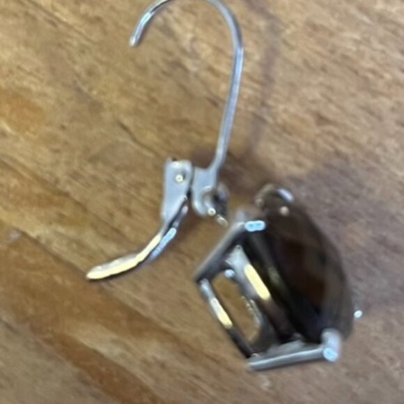 Smoky Quartz Sterling Silver Lever‑Back Earrings - Picture 2 of 4